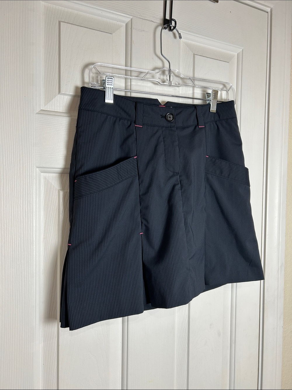 Nike Golf Tour Performance Dri-FIT Skort Navy Pinstripe Pink Accents Size 2 - Picture 4 of 10